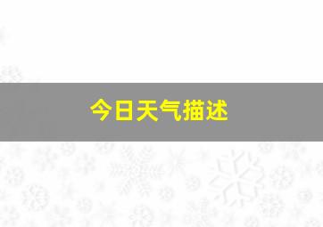 今日天气描述