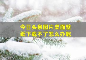 今日头条图片桌面壁纸下载不了怎么办呢