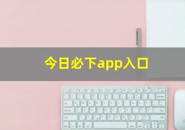 今日必下app入口