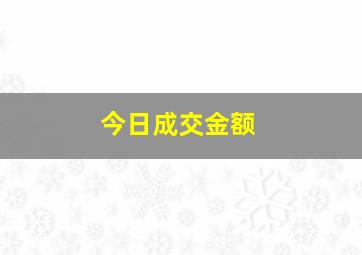 今日成交金额