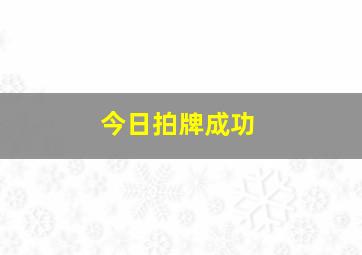 今日拍牌成功