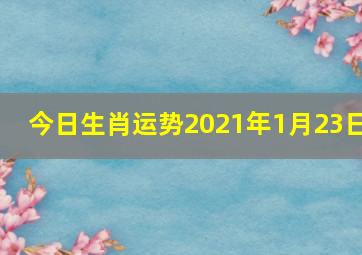 今日生肖运势2021年1月23日