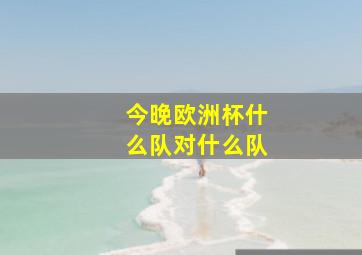 今晚欧洲杯什么队对什么队