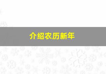 介绍农历新年