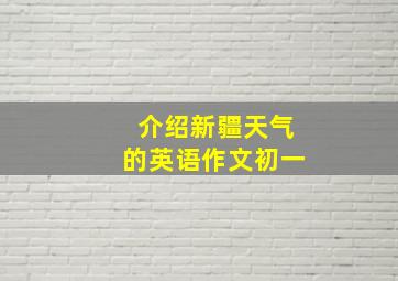 介绍新疆天气的英语作文初一