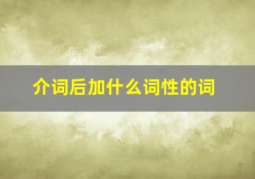 介词后加什么词性的词