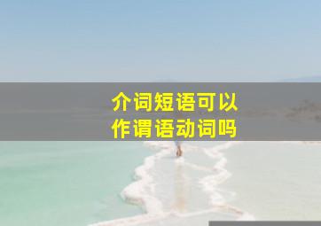 介词短语可以作谓语动词吗