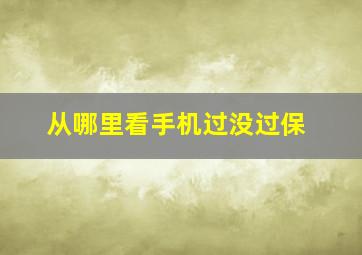 从哪里看手机过没过保