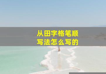 从田字格笔顺写法怎么写的