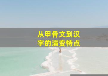 从甲骨文到汉字的演变特点