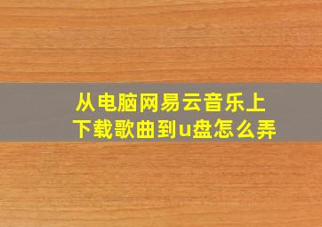 从电脑网易云音乐上下载歌曲到u盘怎么弄