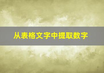 从表格文字中提取数字