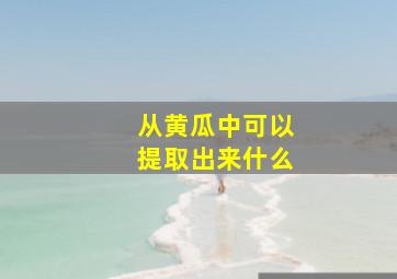 从黄瓜中可以提取出来什么