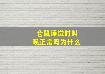 仓鼠睡觉时叫唤正常吗为什么