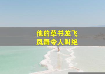 他的草书龙飞凤舞令人叫绝