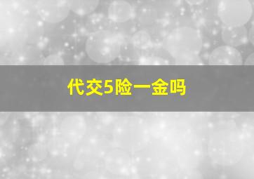 代交5险一金吗