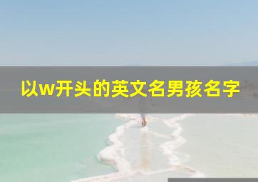 以w开头的英文名男孩名字