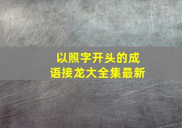 以照字开头的成语接龙大全集最新