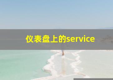 仪表盘上的service