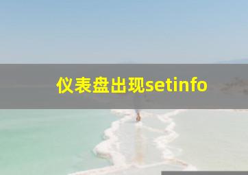 仪表盘出现setinfo