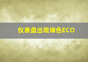 仪表盘出现绿色ECO