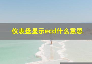 仪表盘显示ecd什么意思