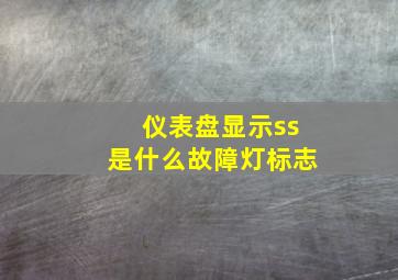 仪表盘显示ss是什么故障灯标志