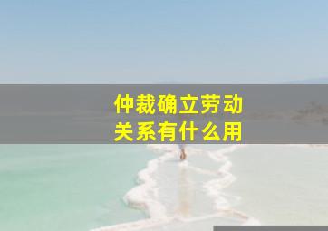 仲裁确立劳动关系有什么用