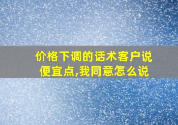 价格下调的话术客户说便宜点,我同意怎么说