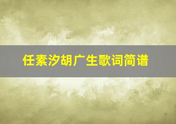 任素汐胡广生歌词简谱