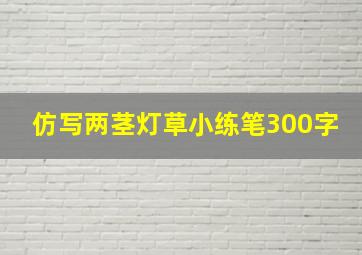 仿写两茎灯草小练笔300字