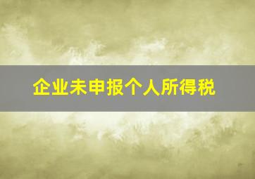 企业未申报个人所得税