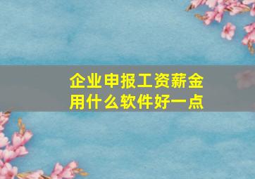 企业申报工资薪金用什么软件好一点