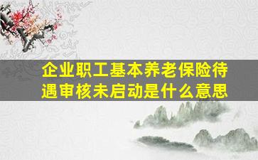 企业职工基本养老保险待遇审核未启动是什么意思