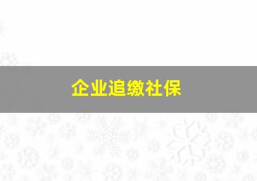 企业追缴社保