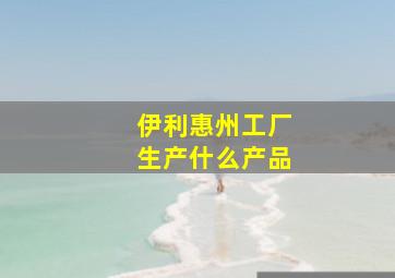 伊利惠州工厂生产什么产品