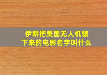 伊朗把美国无人机骗下来的电影名字叫什么