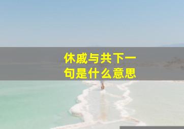 休戚与共下一句是什么意思