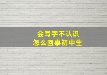 会写字不认识怎么回事初中生