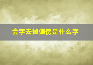 会字去掉偏傍是什么字