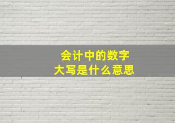 会计中的数字大写是什么意思