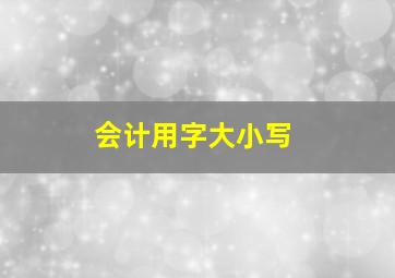 会计用字大小写