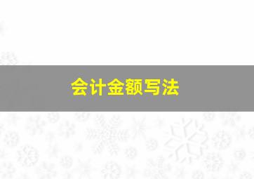 会计金额写法