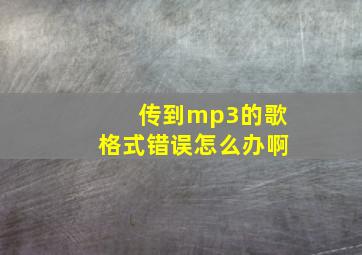 传到mp3的歌格式错误怎么办啊