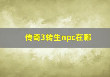 传奇3转生npc在哪