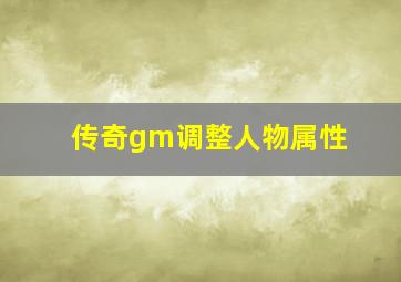 传奇gm调整人物属性