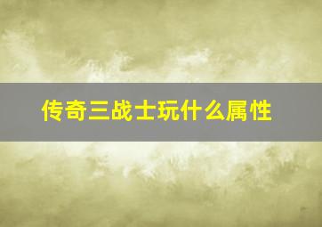 传奇三战士玩什么属性