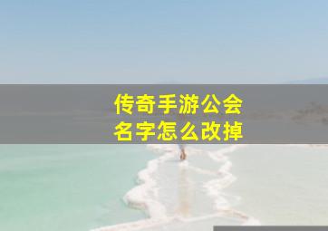 传奇手游公会名字怎么改掉