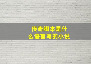 传奇脚本是什么语言写的小说