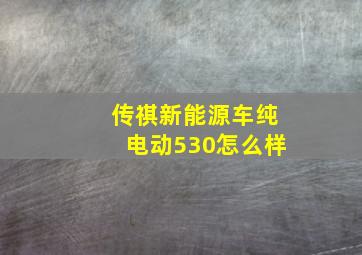 传祺新能源车纯电动530怎么样